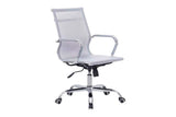 Scaun birou Noctis plasa, Negru - Alb, 55x48x88 cm - Alb