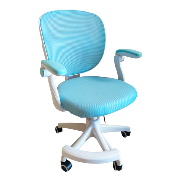 Scaun birou pentru copii cu funcție ajustabilă Bernu, mesh, Alb, 47x56x80-90 cm