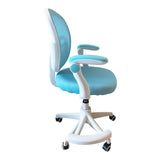 Scaun birou pentru copii cu funcție ajustabilă Bernu, mesh, Alb, 47x56x80-90 cm