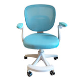 Scaun birou pentru copii cu funcție ajustabilă Bernu, mesh, Alb, 47x56x80-90 cm