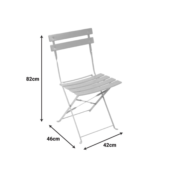 Scaun Bistro pliabil, metalic, Antracit - Verde, 42x46x82 cm