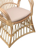 Scaun Boloni cu perna bej-ratan, Natural, 100x67x120 cm