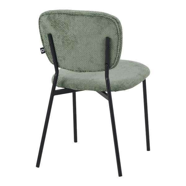 Scaun, Bouclé, Verde Masliniu, metalic Negru, 48x53x82 cm