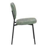Scaun, Bouclé, Verde Masliniu, metalic Negru, 48x53x82 cm