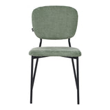 Scaun, Bouclé, Verde Masliniu, metalic Negru, 48x53x82 cm