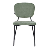 Scaun, Bouclé, metalic Negru, Verde Masliniu, 48x53x82 cm, perspectiva suplimentara