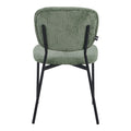Scaun, Bouclé, metalic Negru, Verde Masliniu, 48x53x82 cm, foto produs