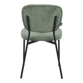 Scaun, Bouclé, metalic Negru, Verde Masliniu, 48x53x82 cm, foto produs