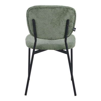 Scaun, Bouclé, metalic Negru, Verde Masliniu, 48x53x82 cm, foto produs
