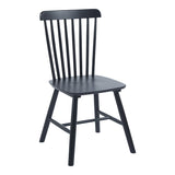 Scaun Bristol cu aspect natural, Lemn Rubberwood, 45x51x86 cm - Negru