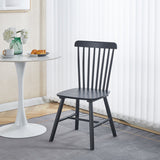 Scaun Bristol cu aspect natural, Lemn Rubberwood, 45x51x86 cm - Negru