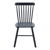 Scaun Bristol cu aspect natural, Lemn Rubberwood, 45x51x86 cm - Negru