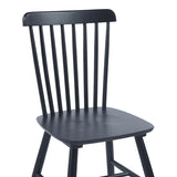 Scaun Bristol cu aspect natural, Lemn Rubberwood, 45x51x86 cm - Negru