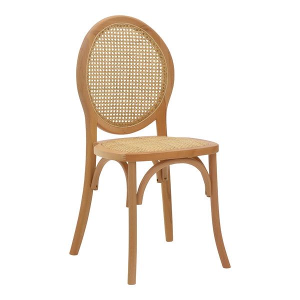Scaun Camil, lemn de fag, ratan, Natural, 45x50x94 cm