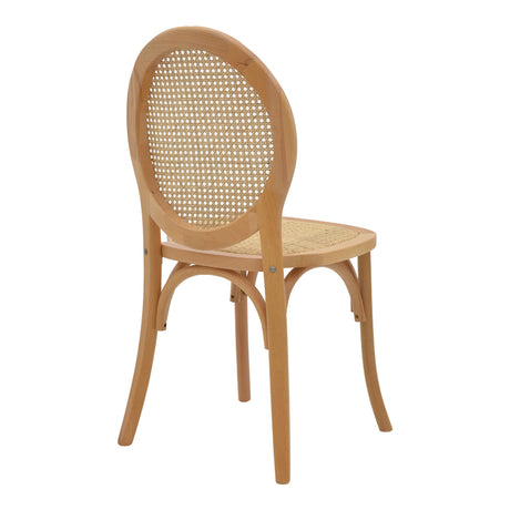 Scaun Camil, lemn de fag, ratan, Natural, 45x50x94 cm