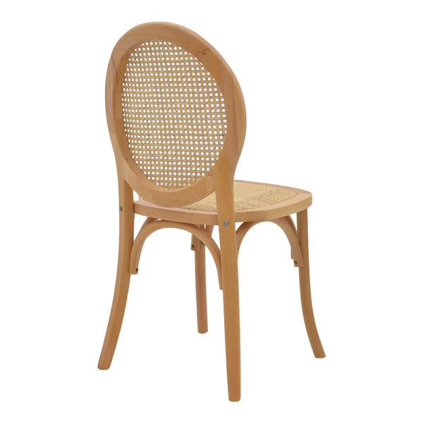 Scaun Camil, lemn de fag, ratan, Natural, 45x50x94 cm