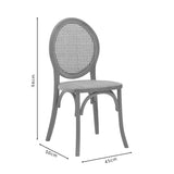 Scaun Camil, lemn de fag, ratan, Natural, 45x50x94 cm