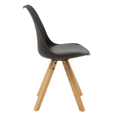 Scaun Caron negruNatural, 48x55x80 cm, detaliu produs