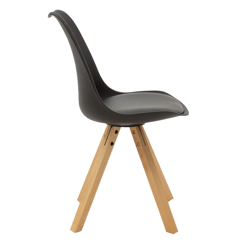 Scaun Caron negruNatural, 48x55x80 cm, detaliu produs