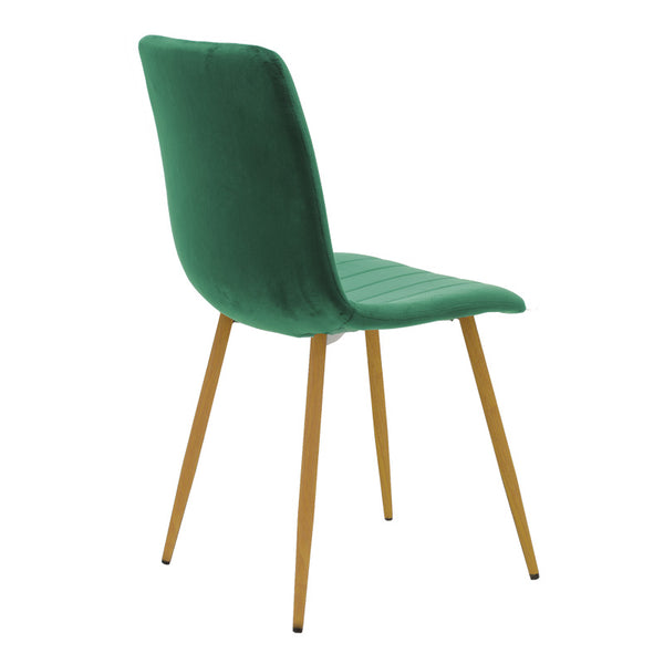 Scaun catifelat Noor, Velvet, Picioare, Gri - Verde, 44x53x86 cm