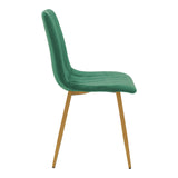 Scaun catifelat Noor, Velvet, Picioare, Natural, 44x53x86 cm - Verde