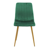 Scaun catifelat Noor, Velvet, Picioare, Natural, 44x53x86 cm - Verde