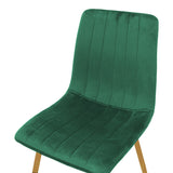 Scaun catifelat Noor, Velvet, Picioare, Natural, 44x53x86 cm - Verde