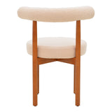 Scaun Comfortabil Fenza, tesatura Teddy Bej, Picioare Lemn, Fag Nuc, 60x54x75 cm - Bej