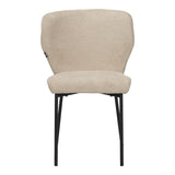 Scaun confortabil Mavier, Stil Modern, Stofă Gri-Bej, Picioare Metal, Negru, 48x62x82 cm - BLACK-BEIGE