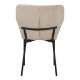 Scaun confortabil Mavier, Stil Modern, Stofă Gri-Bej, Picioare Metal, Negru, 48x62x82 cm - BLACK-BEIGE