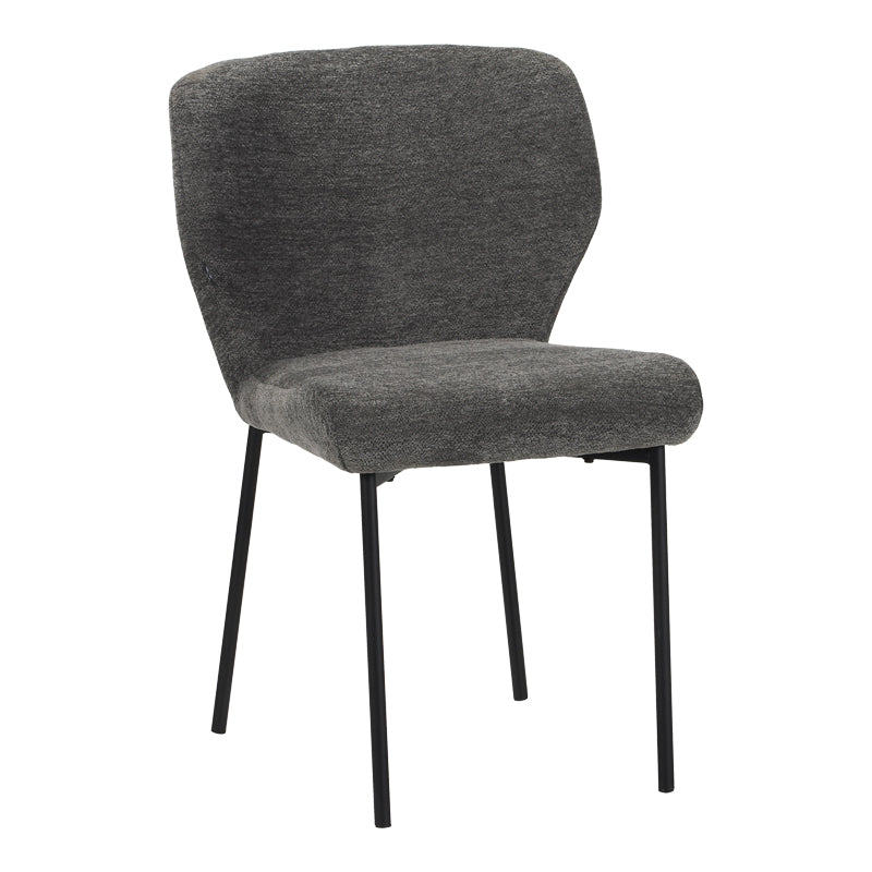 Scaun confortabil Mavier, Stil Modern, Stofă Gri-Bej, Picioare Metal, Negru, 48x62x82 cm - BLACK - ANTHRACITE