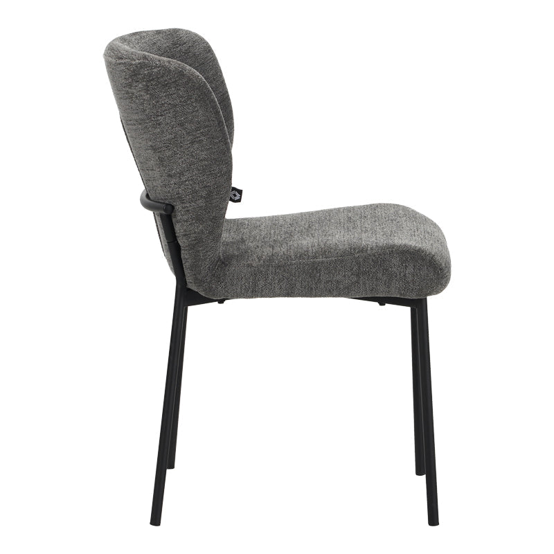 Scaun confortabil Mavier, Stil Modern, Stofă Gri-Bej, Picioare Metal, Negru, 48x62x82 cm - BLACK - ANTHRACITE