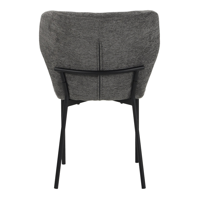 Scaun confortabil Mavier, Stil Modern, Stofă Gri-Bej, Picioare Metal, Negru, 48x62x82 cm - BLACK - ANTHRACITE