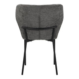Scaun confortabil Mavier, Stil Modern, Stofă Gri-Bej, Picioare Metal, Negru, 48x62x82 cm - BLACK - ANTHRACITE