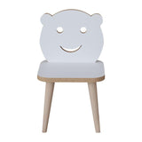 Scaun copii Jerry alb, lemn, Natural, 30x30x52 cm