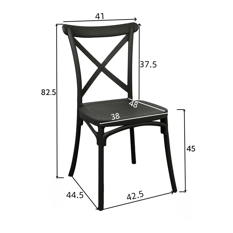 Scaun Crossie, Diverse culori, 38x46x82 cm - Crem