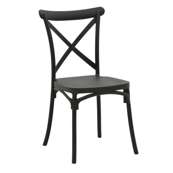 Scaun Crossie, Gri inchis, 38x46x82 cm