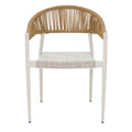 Scaun cu brate din aluminiu Elation sivuibil cu cadru alb-textilene si rattan, Natural, 56x52x76 cm, perspectiva suplimentara