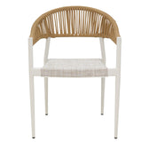 Scaun cu brate din aluminiu Elation sivuibil cu cadru alb-textilene si rattan, Natural, 56x52x76 cm, perspectiva suplimentara