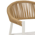 Scaun cu brate din aluminiu Elation sivuibil cu cadru alb-textilene si rattan, Natural, 56x52x76 cm, foto produs 6