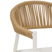 Scaun cu brate din aluminiu Elation sivuibil cu cadru alb-textilene si rattan, Natural, 56x52x76 cm, foto produs 6