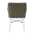 Scaun cu brate din aluminiu Ortegia, cu cadru alb si sfoara kaki, 57x62x82 cm, perspectiva suplimentara