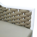 Scaun cu brate din aluminiu Ortegia, cu cadru alb si sfoara kaki, 57x62x82 cm, foto produs 6