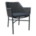 Scaun cu brate din aluminiu Ortegia, cu cadru antracit si sfoara, 57x62x82 cm