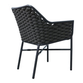Scaun cu brate din aluminiu Ortegia, cu cadru antracit si sfoara, 57x62x82 cm, imagine suplimentara