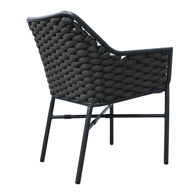 Scaun cu brate din aluminiu Ortegia, cu cadru antracit si sfoara, 57x62x82 cm, imagine suplimentara