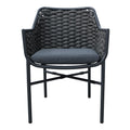 Scaun cu brate din aluminiu Ortegia, cu cadru antracit si sfoara, 57x62x82 cm, perspectiva suplimentara