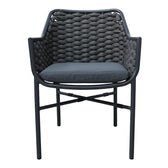 Scaun cu brate din aluminiu Ortegia, cu cadru antracit si sfoara, 57x62x82 cm, perspectiva suplimentara