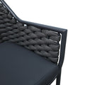 Scaun cu brate din aluminiu Ortegia, cu cadru antracit si sfoara, 57x62x82 cm, foto produs 6