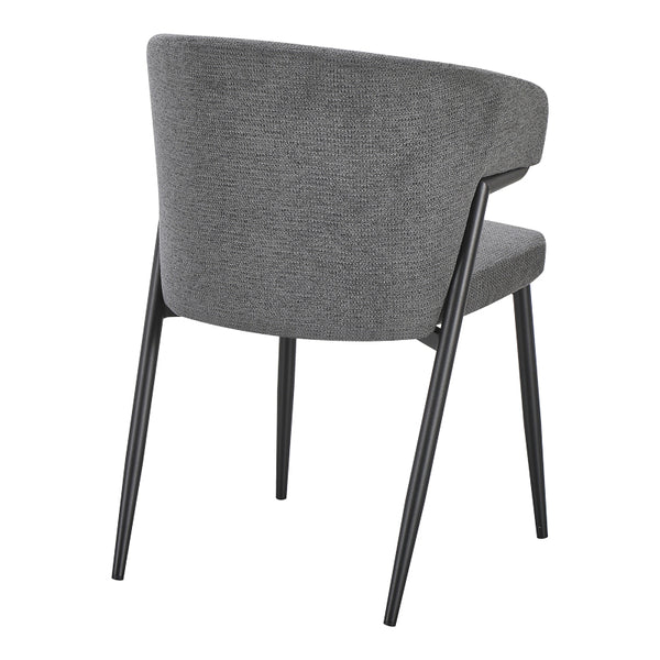 Scaun cu brate Ezande, Stofa, picioare metalice negre, 48x55x81.5 cm